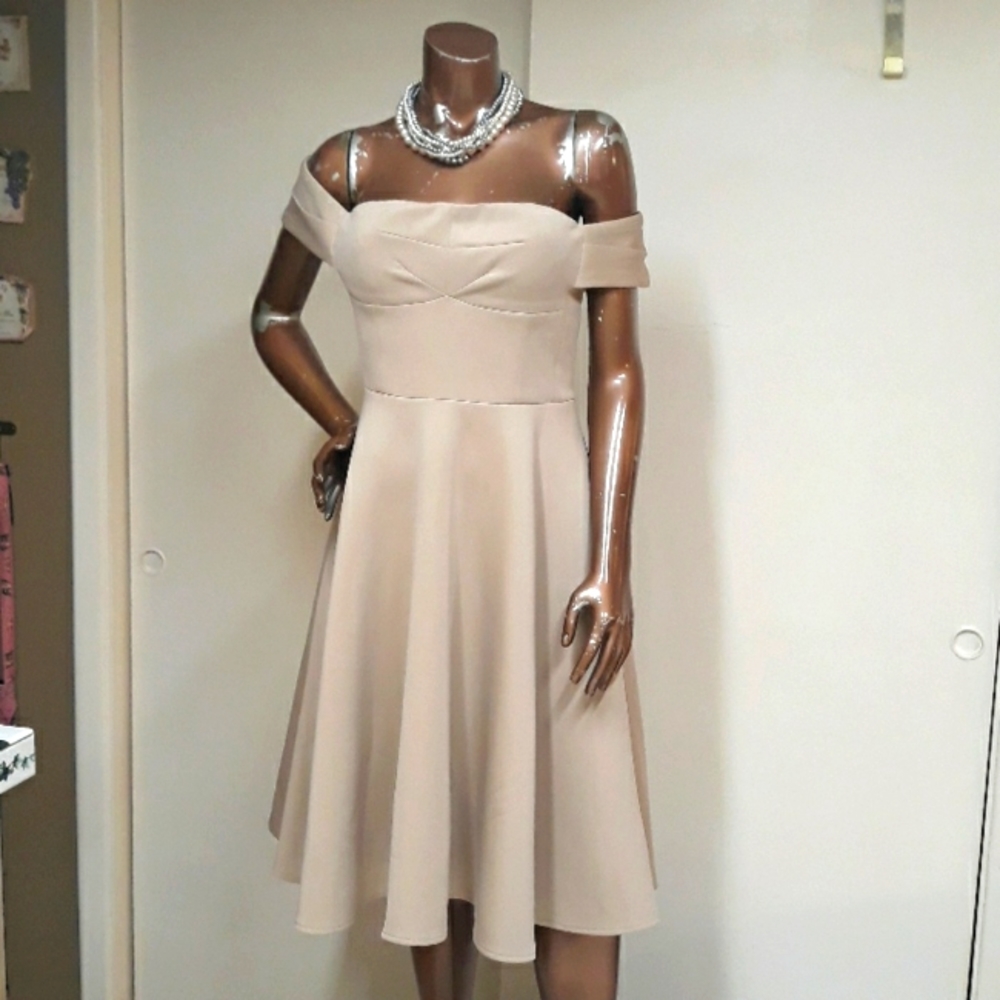 True Decadence Off Shoulder Cocktail Dress - Picture 1 of 4